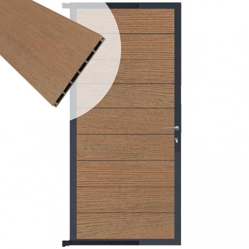 Tuindeur aluminium antraciet frame Modular - composiet co-ex dark brown (90 x 200 cm)