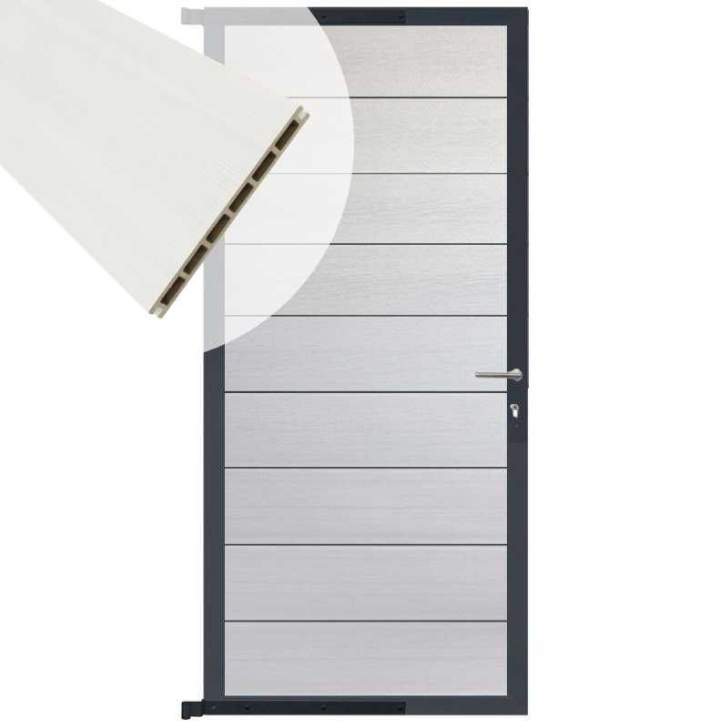 Tuindeur aluminium antraciet frame Modular - composiet wit (90 x 200 cm)