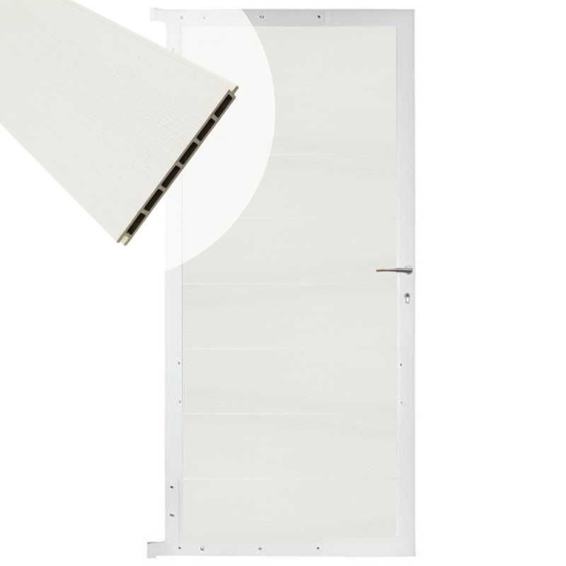 Tuindeur aluminium wit frame Modular - composiet co-ex wit (90 x 180 cm)