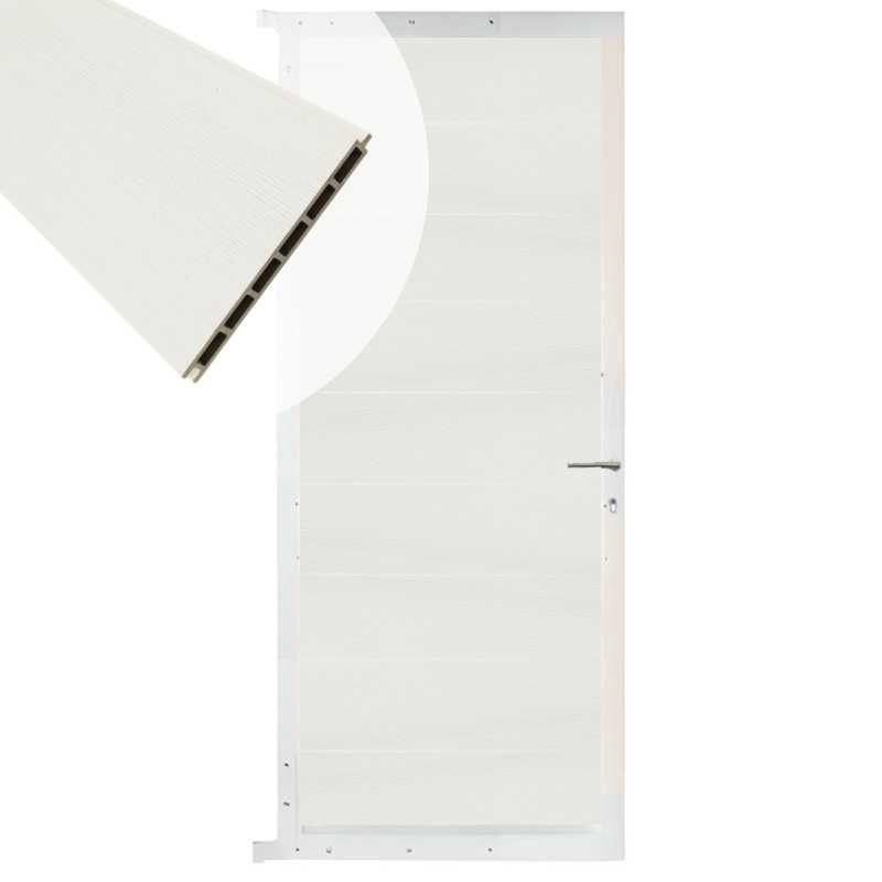 Tuindeur aluminium wit frame Modular - composiet co-ex wit (90 x 200 cm)