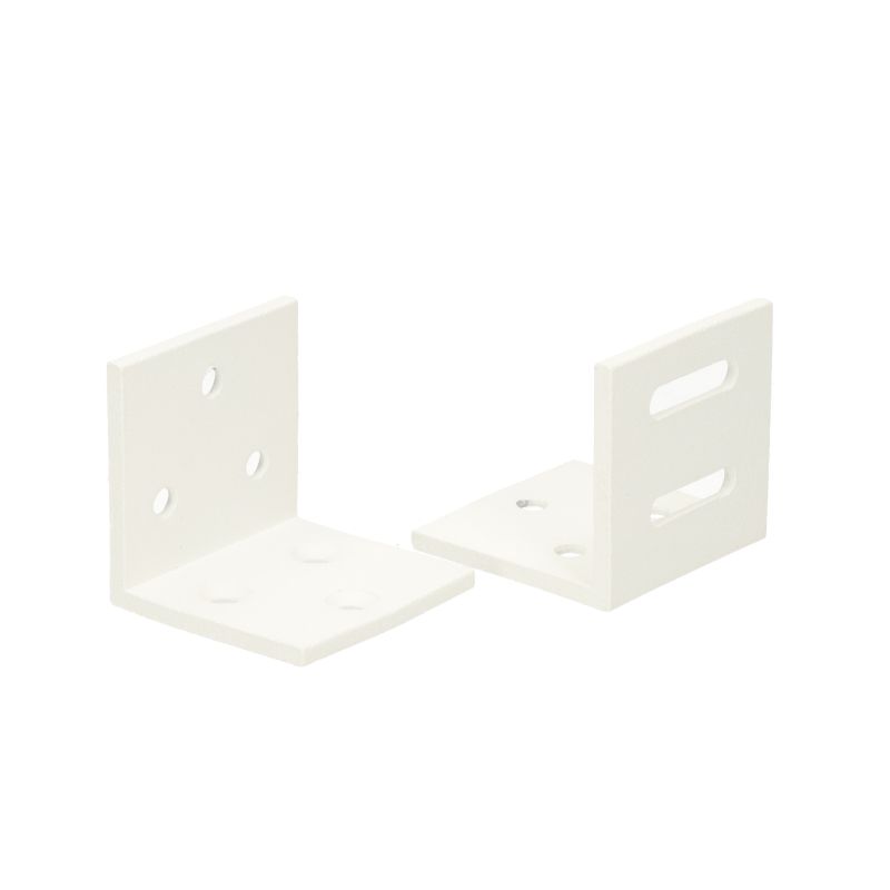 Bevestigingshoekjes - wit aluminium met schroeven - 2 stuks