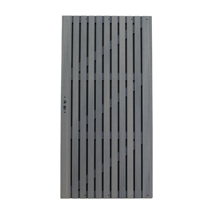 Tuindeur composiet co-extrusie Stripes Naturel Grey (90 x 180 cm)