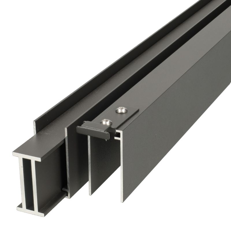 Onder- en bovenregel Verticaal - Zelfbouw - antraciet aluminium 2 x 2,5 x 180 cm