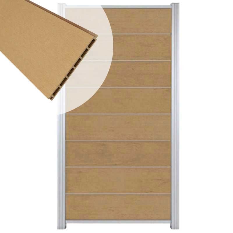 Zelfbouw schutting composiet Modular teak - blank alu accessoires (90 x 180 cm)