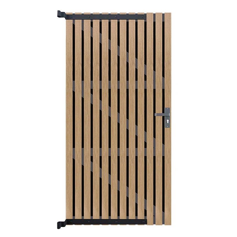 Tuindeur composiet co-ex Stripes Black - Oak met antraciet frame (90 x 180 cm)