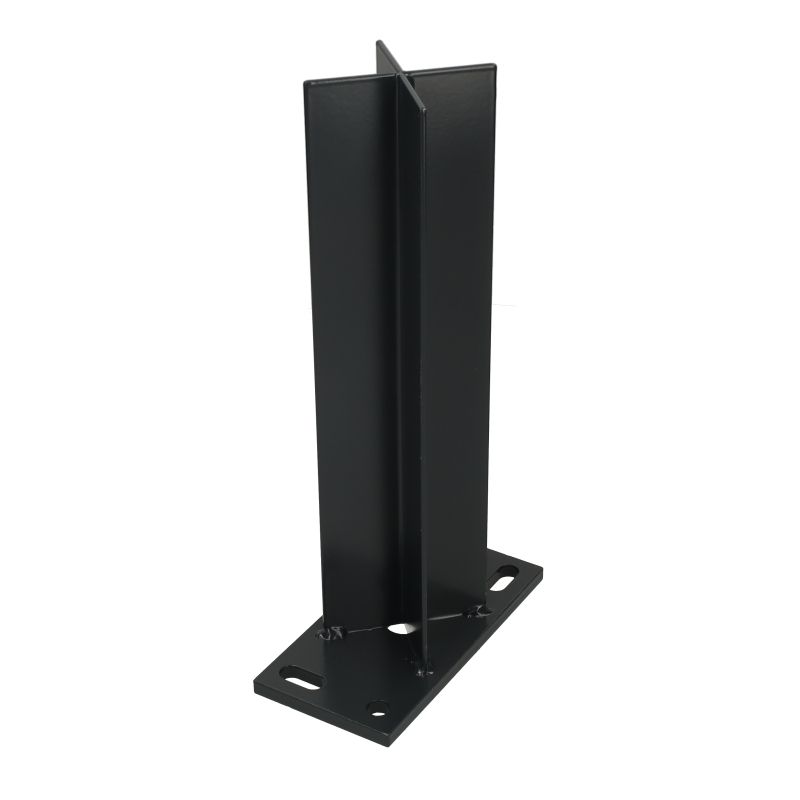 Paalhouder met voet antraciet RAL7016 tbv aluminium palen 6,8 x 6,8 cm
