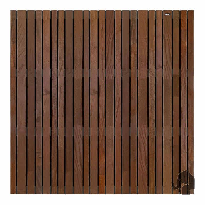 Schutting hardhout mix Stripes Black gevingerlast bruin-zwart (180 x 180 cm) dikte 4,5 cm