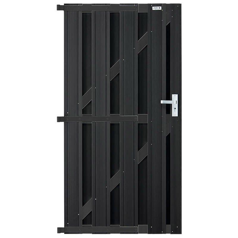 Tuindeur composiet Design Antraciet met antraciet aluminium frame compleet (90 x 180 cm)
