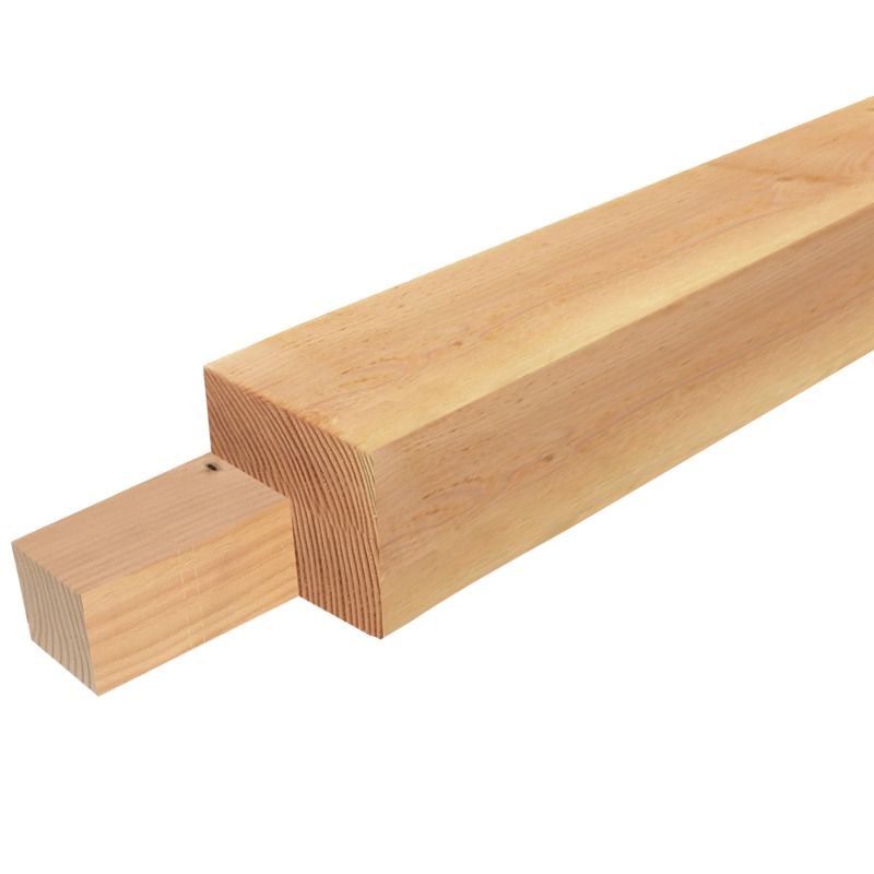 Hoekpaal Douglas 14,5 x 14,5 cm geschaafd met 2 kepen (6,5 x 14,5 cm)
