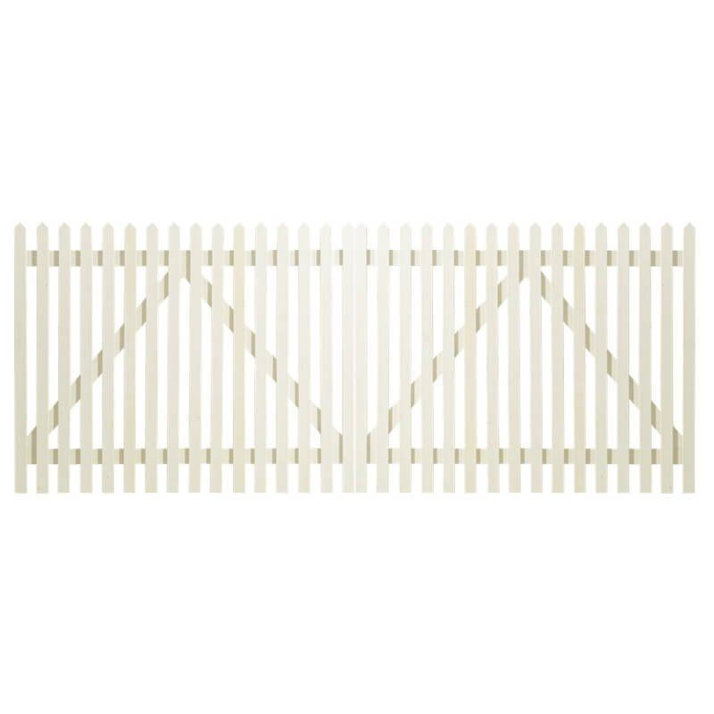 Dubbele poort vuren - Skagen Lux recht wit (300 x 120 cm)