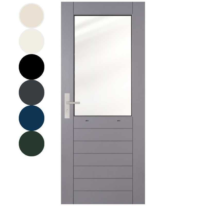 Achterdeur IsoTherm 1400 - Outdoor 92 stomp voorbehandeld grijs - Borstwering 92 cm