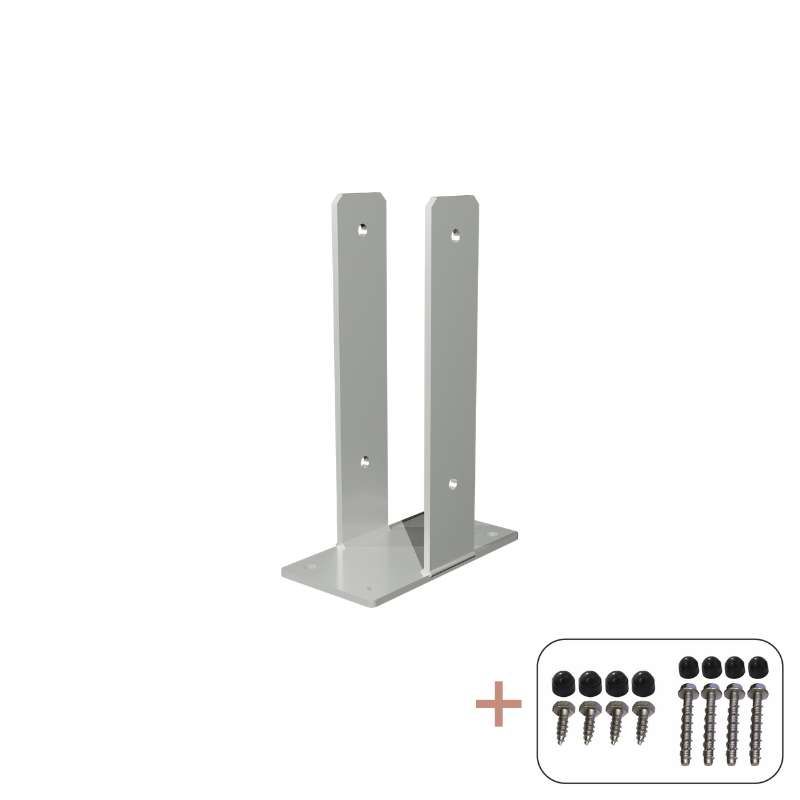Paalhouder met voet U gegalvaniseerd incl. schroeven tbv tuinpaal 9 x 9 cm -  30 cm