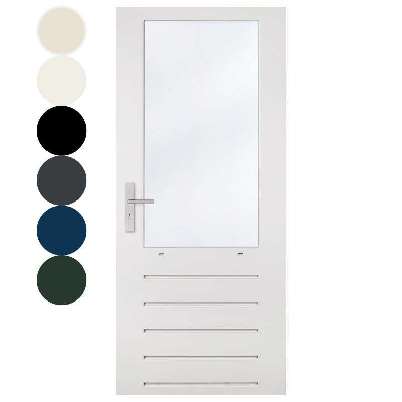 Achterdeur - Massief Merbau - 1479 - Voorbehandeld creme wit