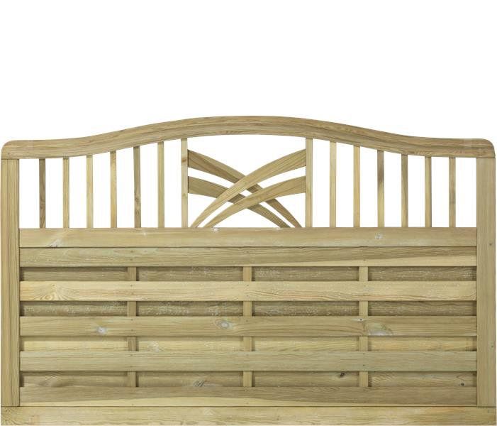 Schutting met doorkijk - Rondo toog groen geimpregneerd (180 x 104/112 cm)