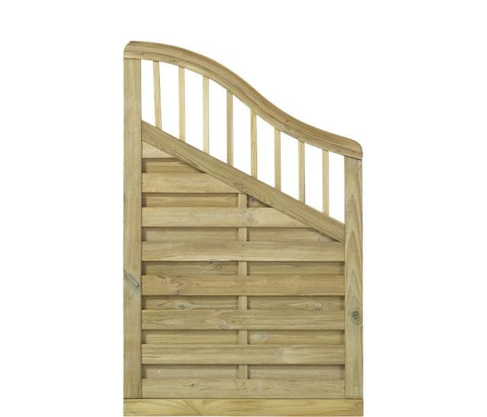 Schutting met doorkijk - Rondo schuin groen geimpregneerd (90 x 142/104 cm)