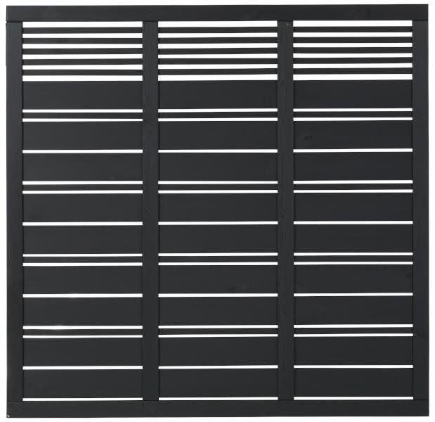 Schutting vuren - Silence louvre recht zwart (176 x 170 cm)