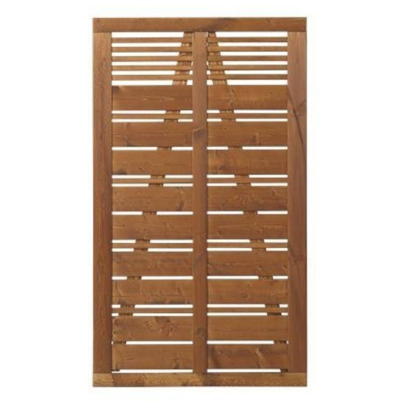 Tuindeur vuren - Silence louvre recht teak geverfd (100 x 170 cm)