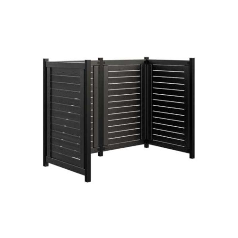 Containerscherm vuren dubbel - Lund zwart 85 x 165 x 124 cm