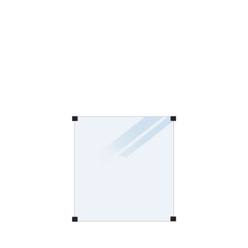 Glasplaat - Gehard mat glas 6 mm tbv ronde palen (90 x 91 cm)