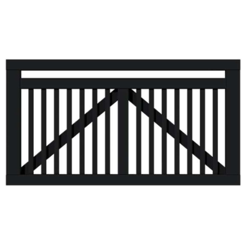 Tuinpoort vuren - Linea zwart recht (150 x 80 cm)