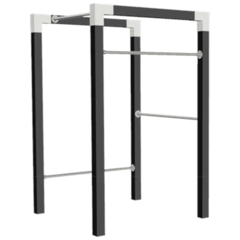 Outdoor fitnesstoestel zwart hout - model 1