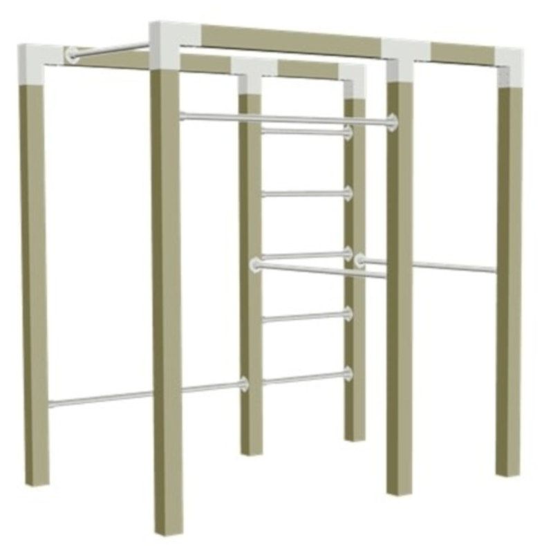 Outdoor fitnesstoestel geïmpregneerd hout - model 2