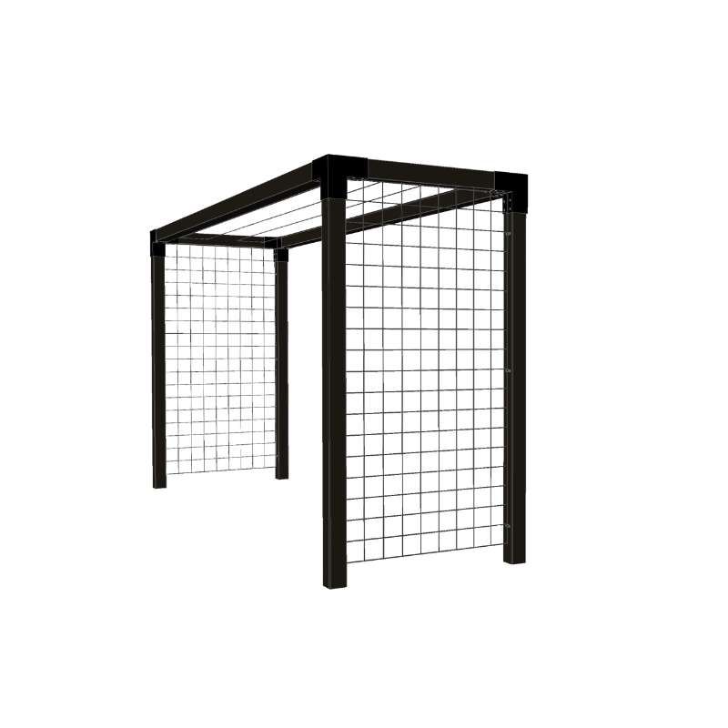 Droogrek hout en staal met gaaspanelen 369 x 108 x 199 cm