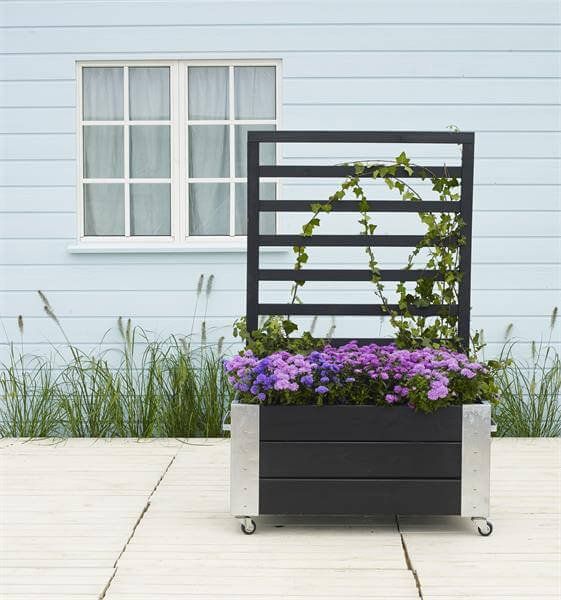 Plantenbak vuren geïmpregneerd - Cubic roomdivider zwart 87 x 50 x 130 cm