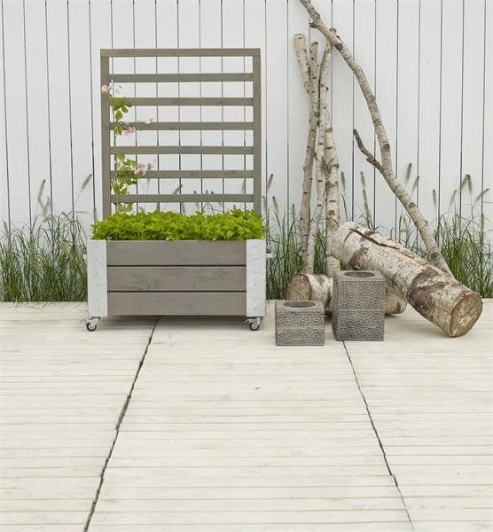 Plantenbak vuren geimpregneerd - Cubic roomdivider grijsbruin 87 x 50 x 130 cm