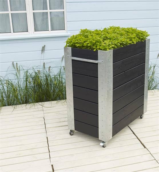 Plantenbak vuren geimpregneerd - Cubic zwart 87 x 50 x 95 cm