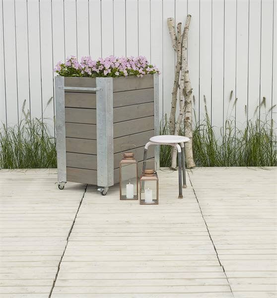 Plantenbak vuren geimpregneerd - Cubic grijsbruin 87 x 50 x 95 cm