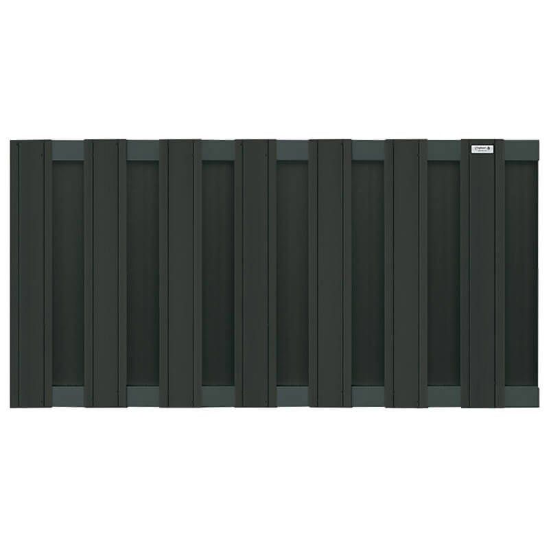 Schutting composiet laag Design antraciet met antraciet aluminium frame (180 x 93 cm)