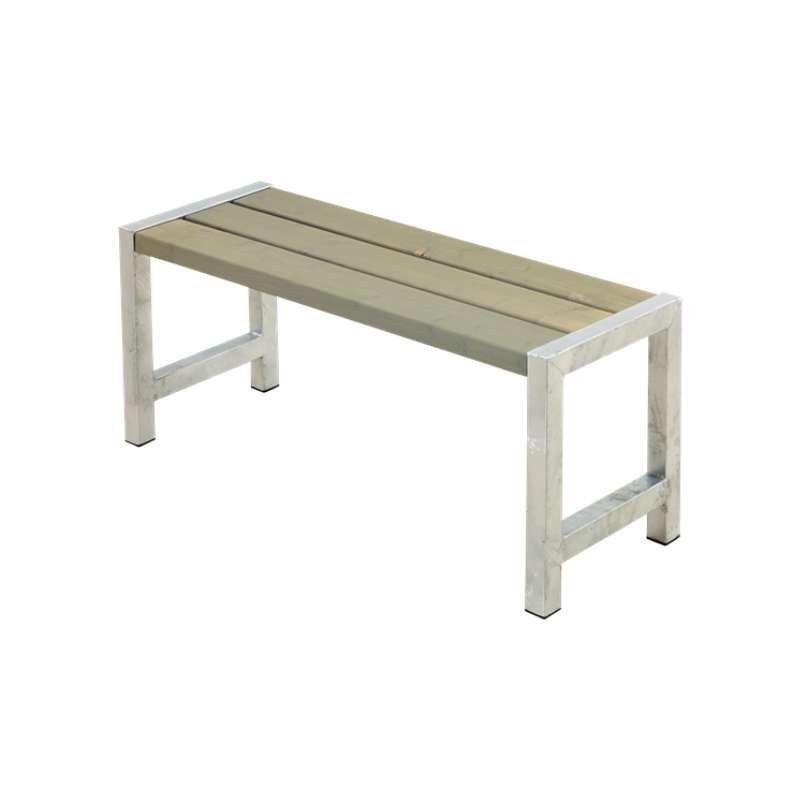 Tuinbank vuren Café - Hout & Staal gegrond grijsbruin - 38 x 127 x 45 cm