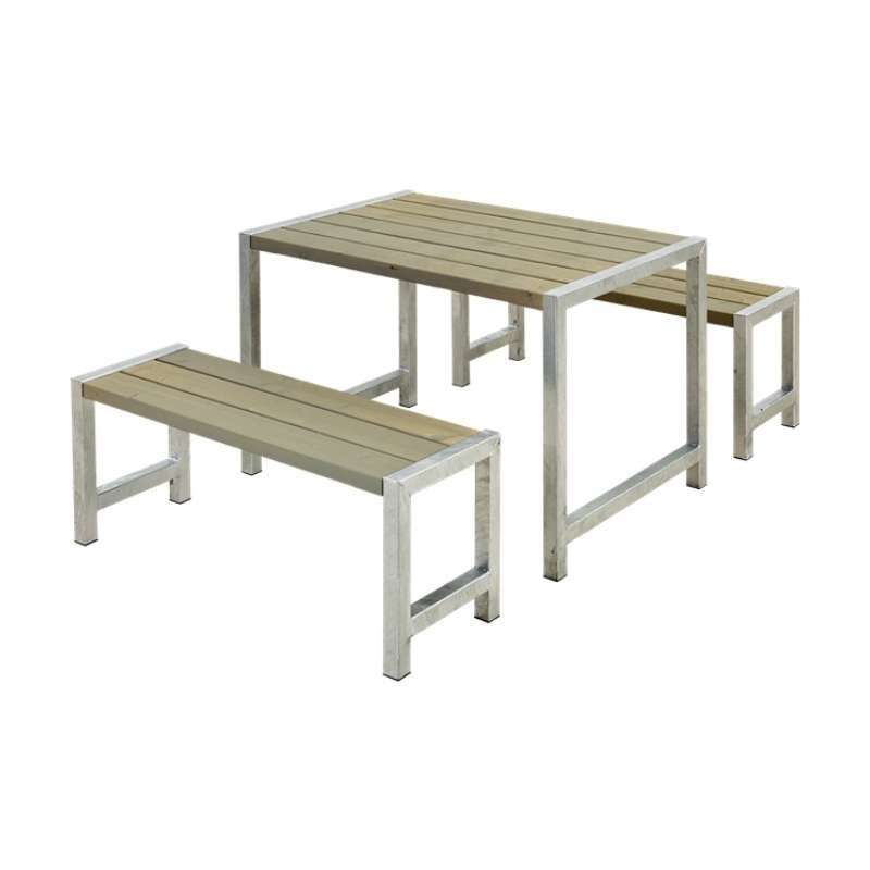 Tuinset vuren Café - Hout & Staal gegrond grijsbruin