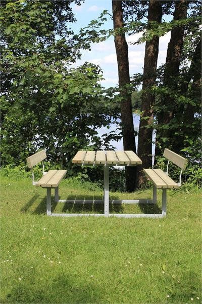 Picknicktafel vuren geimpregneerd - Basic - 2 rugleuningen - 184 x 177 x 73 cm