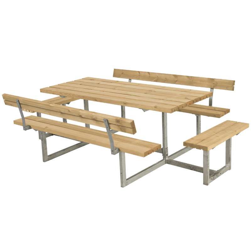 Picknicktafel thermowood - Basic - 2 rugleuningen - 184 x 260 x 75 cm