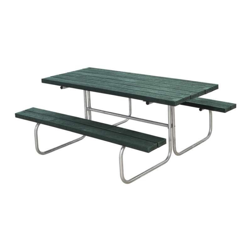 Picknicktafel gerecycled kunststof - Classic groen 155 x 177 x 73 cm