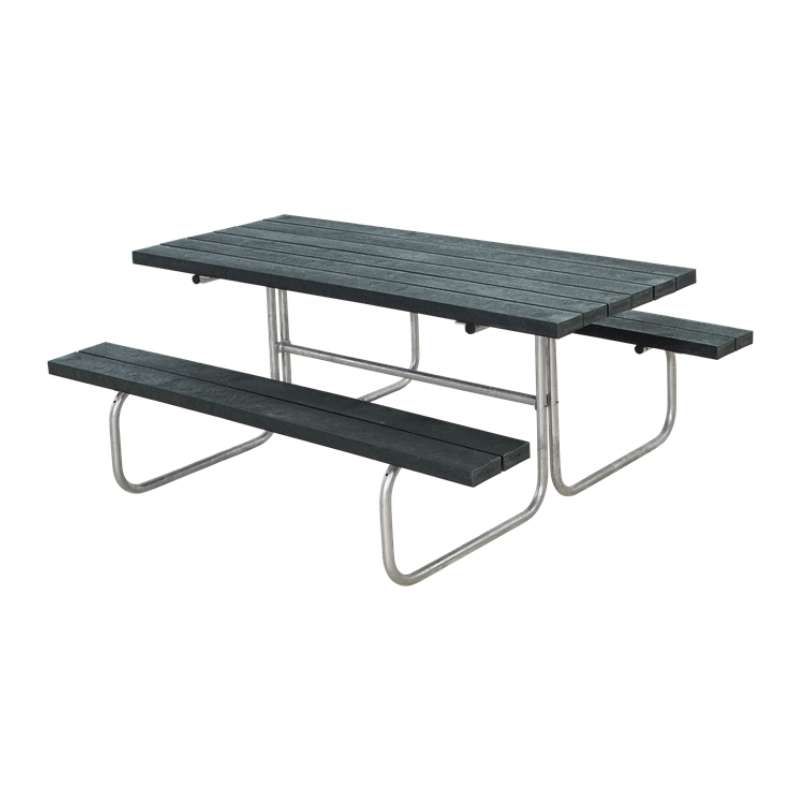 Picknicktafel gerecycled kunststof - Classic grijs 155 x 177 x 73 cm