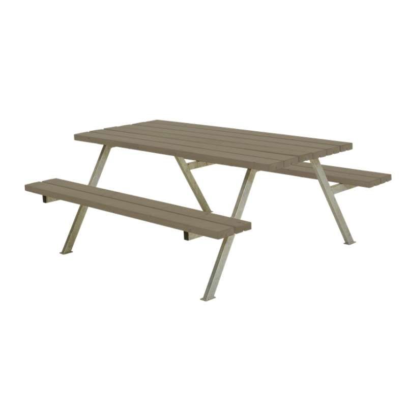 Picknicktafel vuren gegrond grijsbruin - Alpha - 177 cm