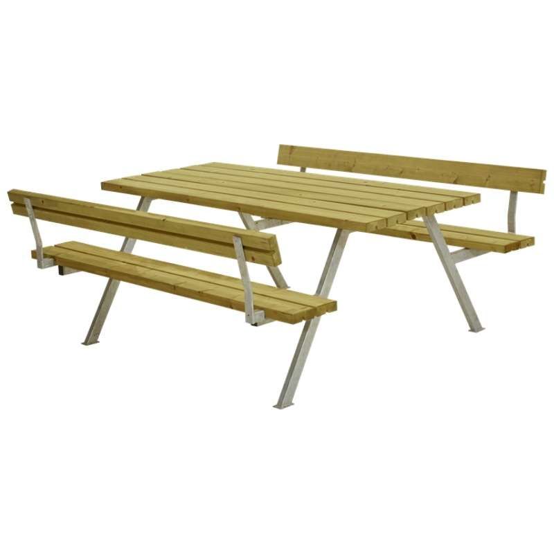 Picknicktafel vuren geimpregneerd - Alpha 2 rugleuning 185 x 177 x 76 cm