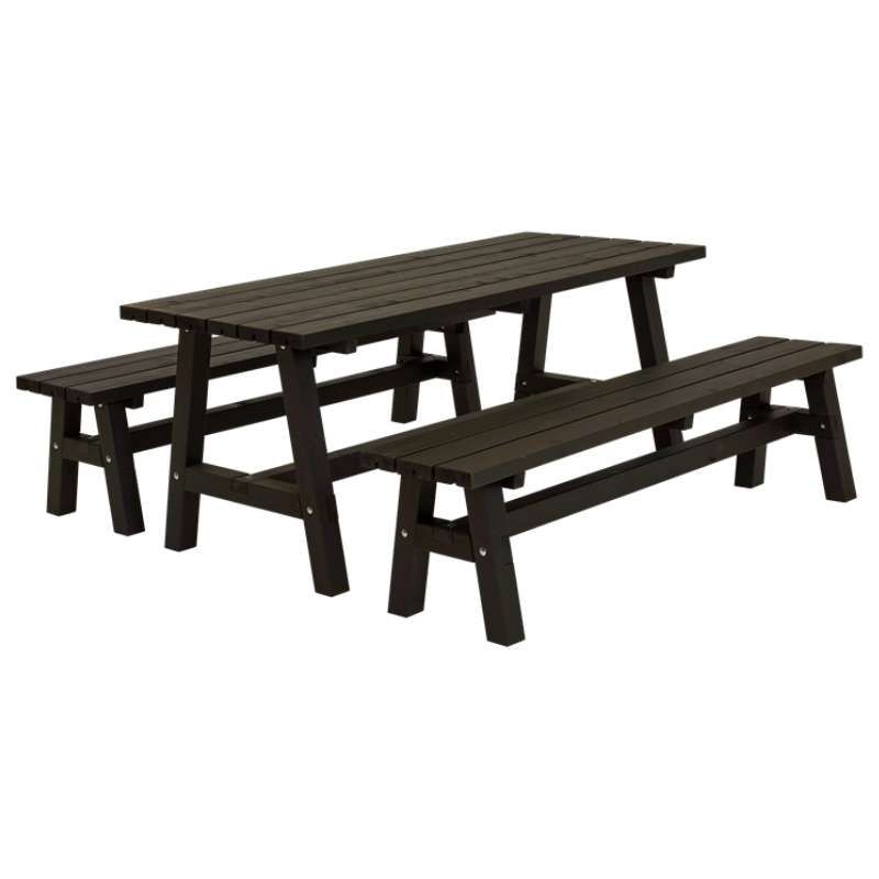 Picknicktafel vuren - Country - gegrond zwart - 181 x 177 x 76 cm