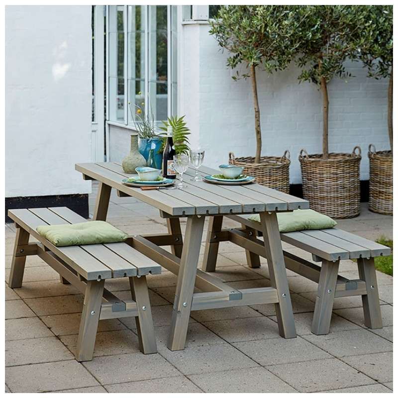 Tafel vuren - Country gegrond grijsbruin 75 x 177 x 72 cm