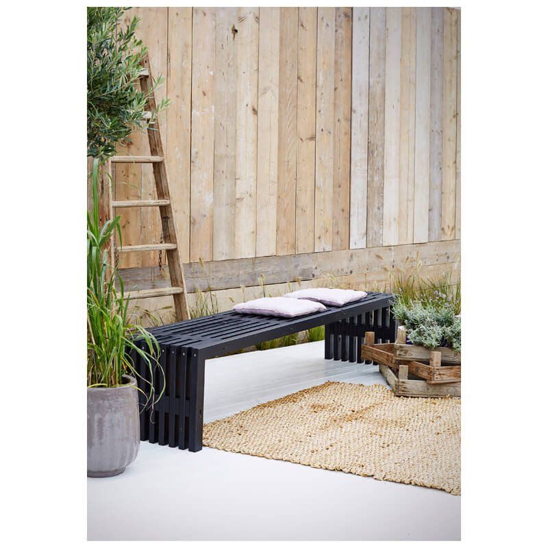 Tuinbank Rustik - Dennenhout zwart gebeitst - 218 x 49 x 45 cm