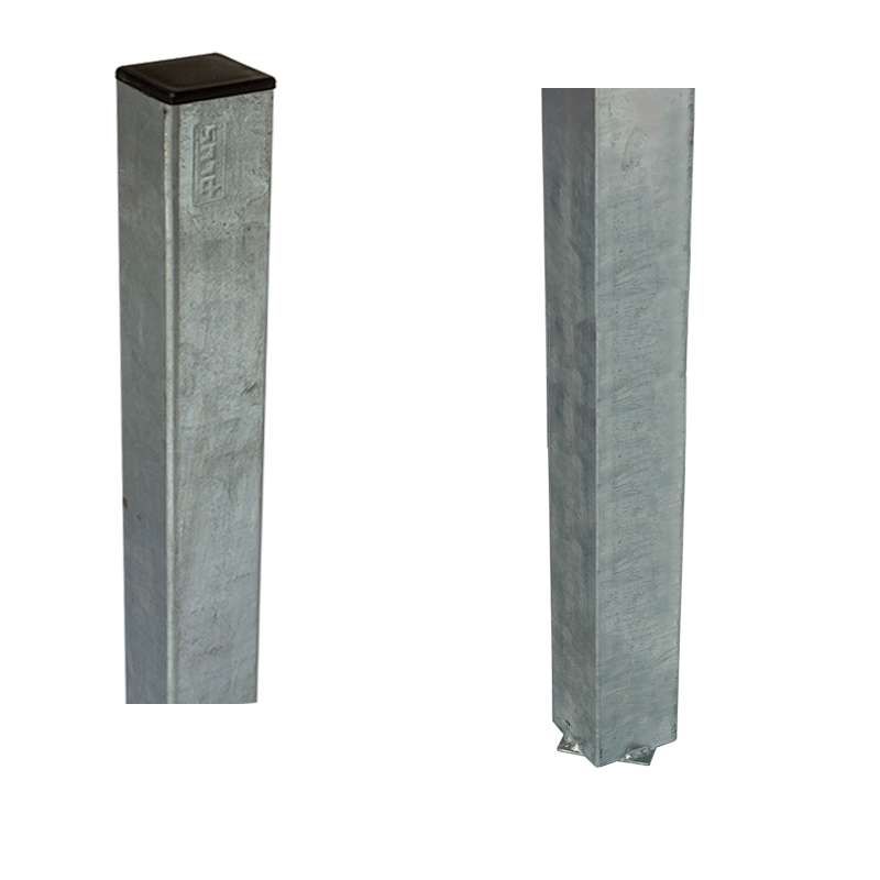 Paal staal zonder voet gegalvaniseerd - 4,5 x 4,5 cm