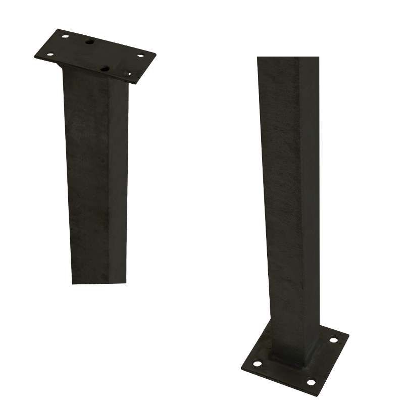 Paal staal met voet zwart - 4,5 x 4,5 x 103,3 cm