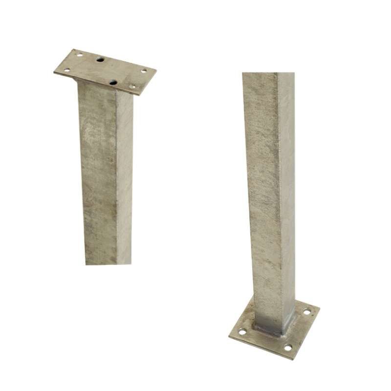 Paal staal met voet gegalvaniseerd - 4,5 x 4,5 x 103,3 cm