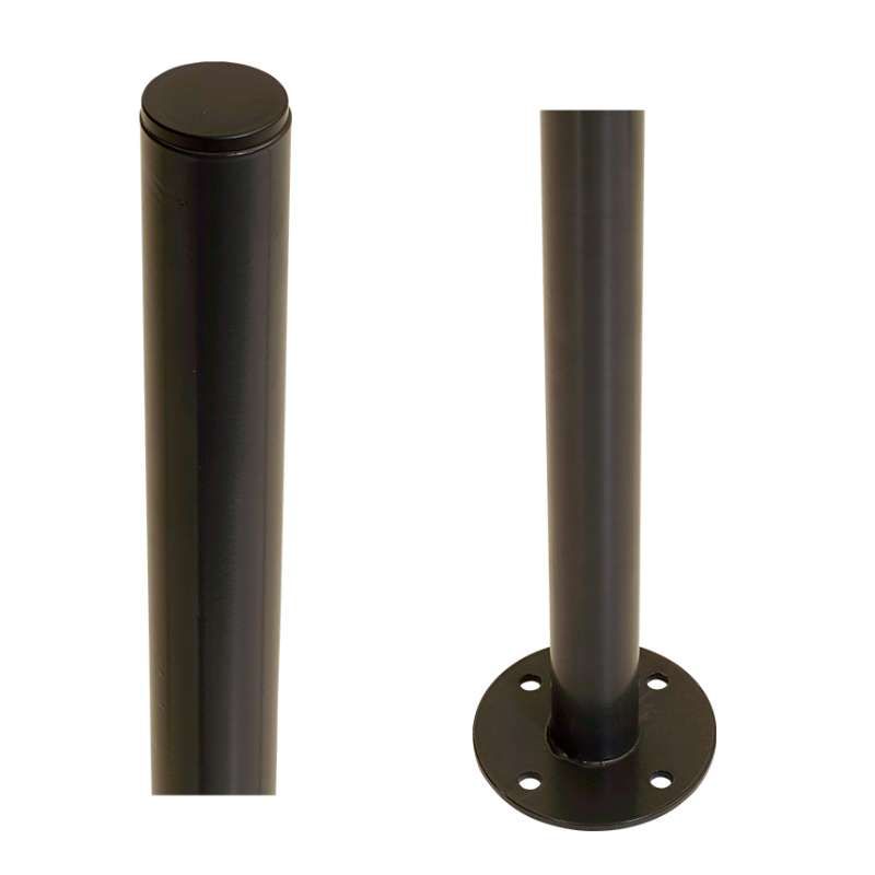 Paal staal rond met voet zwart-grijs - 4,2 x 4,2 cm