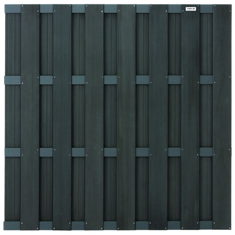 Schutting composiet Basic antraciet met antraciet aluminium frame (180 x 180 cm)