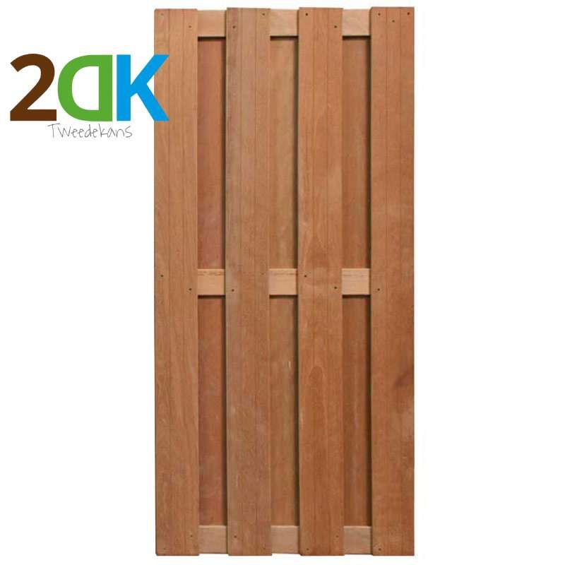 Tweedekans - Schutting hardhout keruing Robuust recht (90 x 180 cm) v-groef dikte 4,5 cm