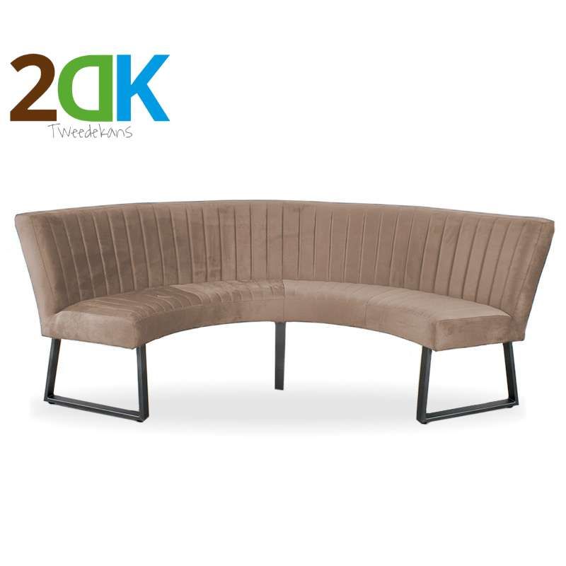Tweedekans - Eetkamerbank - Hengelo tbv ronde tafel 150 cm - stof Element beige 06